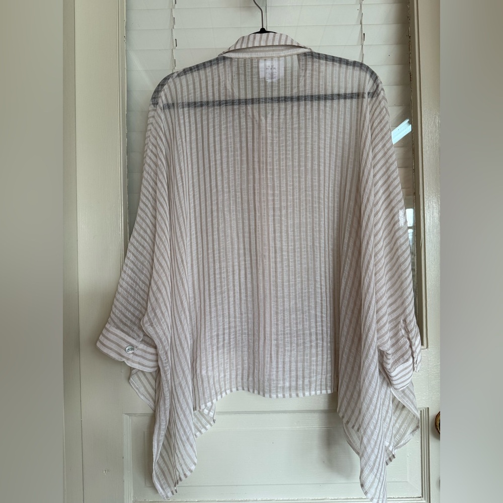 Marla Wynne for Chico’s Sheer Button Up Top Medium - Picture 7 of 10